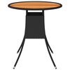 vidaXL Table à dîner de jardin Noir Ø 70 cm Résine tressée et acacia