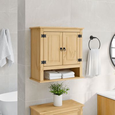 vidaXL Armoire murale de salle de bain Corona bois de pin massif