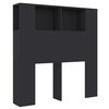 vidaXL Armoire de t&ecirc;te de lit Noir 100x18,5x102,5 cm