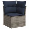 vidaXL Salon de jardin avec coussins 9pcs gris r&eacute;sine tress&eacute;e