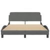 vidaXL Cadre de lit Dover gris fonc&eacute; 140x200 cm tissu