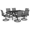 vidaXL Ensemble &agrave; manger de jardin 7 pcs textil&egrave;ne et acier