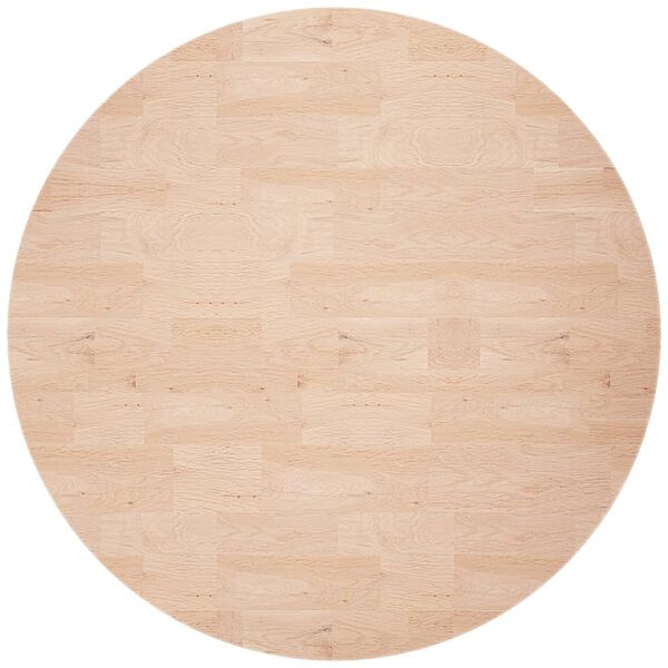 vidaXL Dessus de table rond &Oslash;80x4 cm Bois de ch&ecirc;ne massif non trait&eacute;