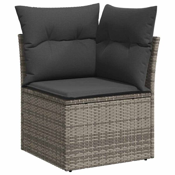 vidaXL Ensemble de canap&eacute; de jardin avec coussin 8 pcs Gris