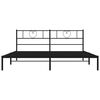 vidaXL Cadre de lit m&eacute;tal sans matelas et t&ecirc;te de lit noir 180x200 cm