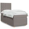 vidaXL Sommier &agrave; lattes de lit avec matelas Taupe 80x200 cm Tissu