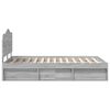 vidaXL Cadre de lit Gris Sonoma 135 x 190 cm Pin massif