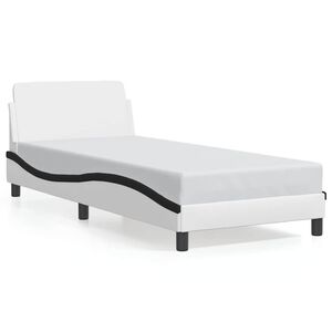 vidaXL Cadre de lit Dover blanc et noir 90x200 cm similicuir