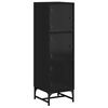 vidaXL Buffet avec portes en verre noir 35x37x120 cm