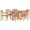 vidaXL Ensemble de salle &agrave; manger pour jardin 7 pcs Naturel