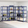 vidaXL &Eacute;tag&egrave;res de rangement &agrave; 5 niveaux 4 pcs bleu