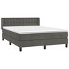 vidaXL Sommier &agrave; lattes de lit et matelas Gris fonc&eacute; 140x200cm Velours