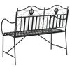 vidaXL Banc de jardin Noir 104 x 54 x 93cm Acier