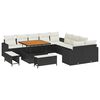 vidaXL Ensemble de canap&eacute; de jardin 13 pc Noir polyrotin
