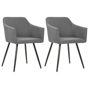 vidaXL Chaises &agrave; manger lot de 2 gris clair tissu