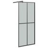 vidaXL Paroi de douche avec &eacute;tag&egrave;re Noir 80x195 cm Verre ESG&Aluminium