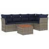 vidaXL Salon de jardin 6 pcs avec coussins gris r&eacute;sine tress&eacute;e