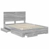 vidaXL Cadre de lit Gris Sonoma 140 x 190 cm Bois d'ing&eacute;nierie