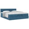 VidaXL Cadre de lit ottoman avec matelas bleu fonc&eacute; 160x200 cm velours