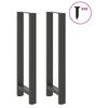 vidaXL Pieds de table de bar Anthracite 2 pi&egrave;ces 40 x (110-111) cm Acier