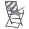 vidaXL Chaises pliables d'ext&eacute;rieur lot de 4 et coussins Bois d'acacia