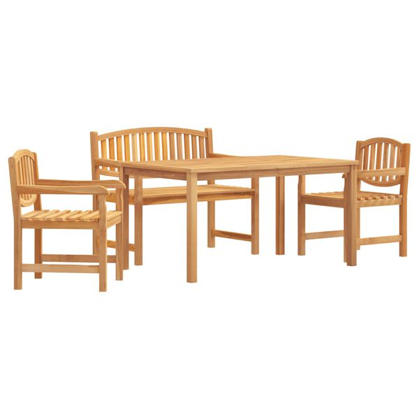 vidaXL Ensemble &agrave; manger de jardin 4 pcs Bois de teck massif