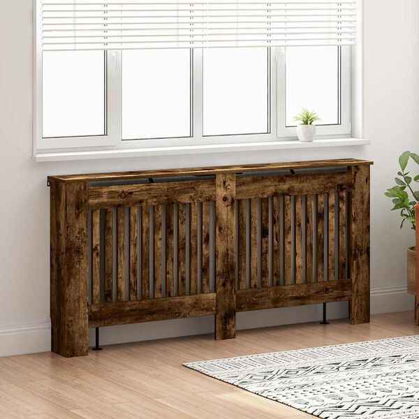 vidaXL Cache-Radiateur Ch&ecirc;ne fum&eacute; 172 x 19 x 81,5 cm Bois d'ing&eacute;nierie