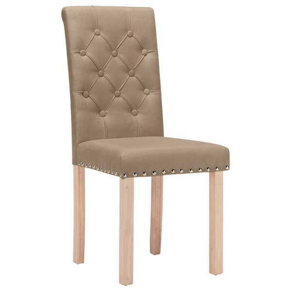 vidaXL Chaises &agrave; manger lot de 2 taupe tissu