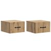vidaXL Cabinet de chevet mural 2 pcs Ch&ecirc;ne artisanal 34,5 x 33 x 20 cm