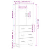 vidaXL Buffet haut Ch&ecirc;ne sonoma 69,5x34x180 cm Bois d'ing&eacute;nierie