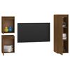 vidaXL Meubles TV 3 pcs Marron miel Bois massif de pin