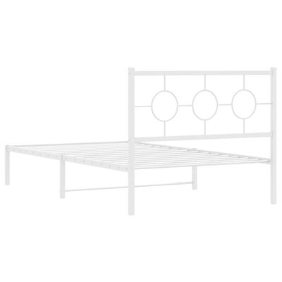 vidaXL Cadre de lit métal sans matelas et pied de lit blanc 107x203 cm