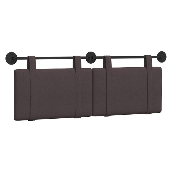 vidaXL T&ecirc;te de lit suspendue Uni Marron fonc&eacute; 130 x 55 x 5 cm tissu