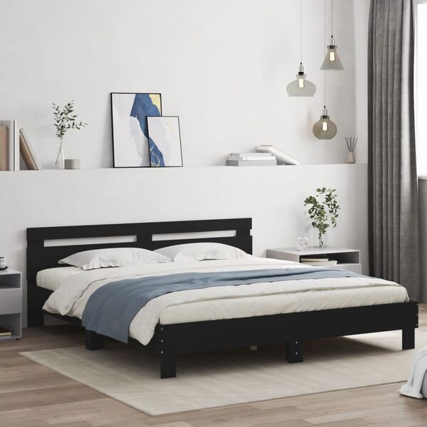 vidaXL Cadre de lit sans matelas noir 160x200 cm