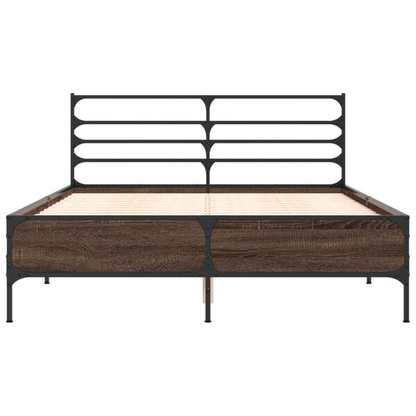 vidaXL Cadre de lit sans matelas ch&ecirc;ne marron 140x200 cm