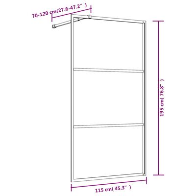 vidaXL Paroi de douche avec verre ESG transparent rouge 115x195 cm