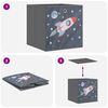 vidaXL Bo&icirc;tes de rangement pliables 4 pcs 32x32x32 cm tissu intiss&eacute;