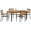 vidaXL Ensemble de salle &agrave; manger pour jardin 5 pcs Noir et Marron