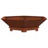 vidaXL Foyer de chemin&eacute;e Marron 100 x 100 x 28 cm Acier patin&eacute;
