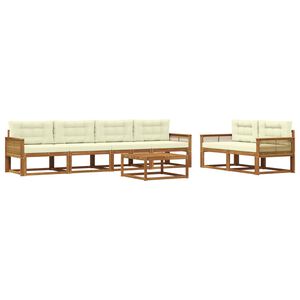 vidaXL Ensemble de canap&eacute;s d'ext&eacute;rieur 7 pcs Naturel et Cr&egrave;me