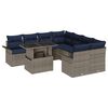 vidaXL Ensemble de canap&eacute; de jardin 9 pc Gris polyrotin