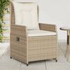 vidaXL Chaises inclinables de jardin lot de 2 beige r&eacute;sine tress&eacute;e