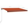 vidaXL Auvent manuel r&eacute;tractable avec LED 400x300 cm Orange et marron