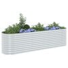 vidaXL Lit sur&eacute;lev&eacute; de jardin 320x80x81 cm Acier galvanis&eacute; Argent&eacute;