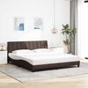 vidaXL Cadre de lit sans matelas Hanko marron fonc&eacute; 180x200 cm tissu