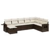 vidaXL Salon de jardin 8 pcs avec coussins marron r&eacute;sine tress&eacute;e