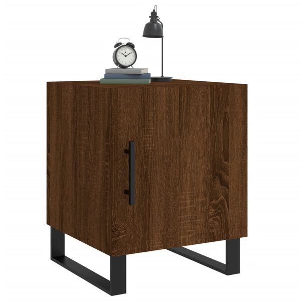 vidaXL Table de chevet ch&ecirc;ne marron 40x40x50 cm bois d&rsquo;ing&eacute;nierie