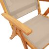 vidaXL Ensemble &agrave; manger de jardin 5pcs bois d'acacia solide textil&egrave;ne