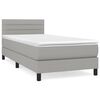 vidaXL Sommier &agrave; lattes de lit avec matelas Gris clair 80x200 cm Tissu