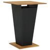 vidaXL Table de bar Noir 80x80x110 cm R&eacute;sine tress&eacute;e et bois d'acacia